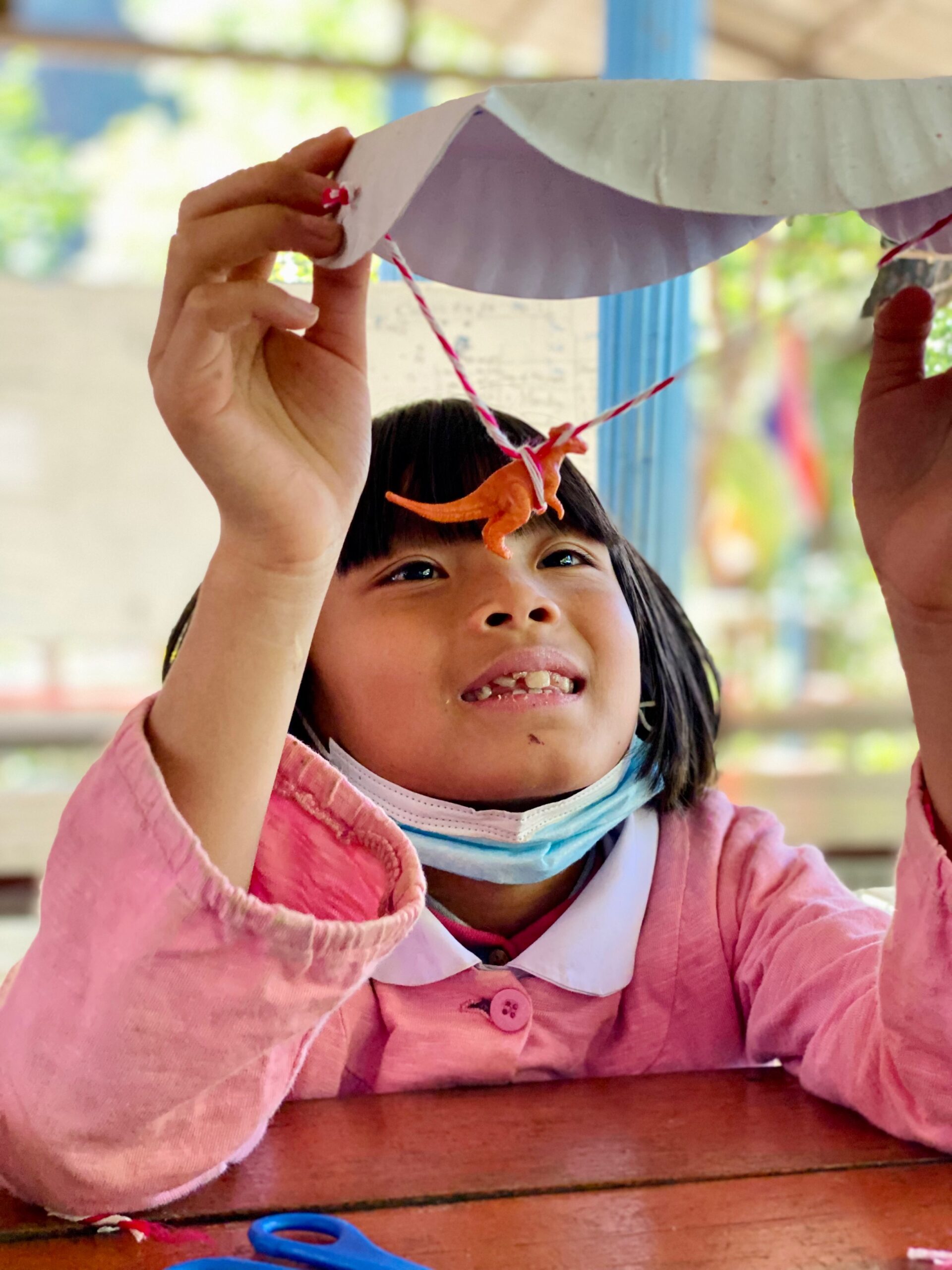 Local school child learning through arts and crafts